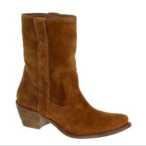 madden steve cowboy boots cognac suede